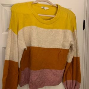 MADEWELL STRIPED COLOR BLOCK SWEATER